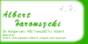 albert haromszeki business card